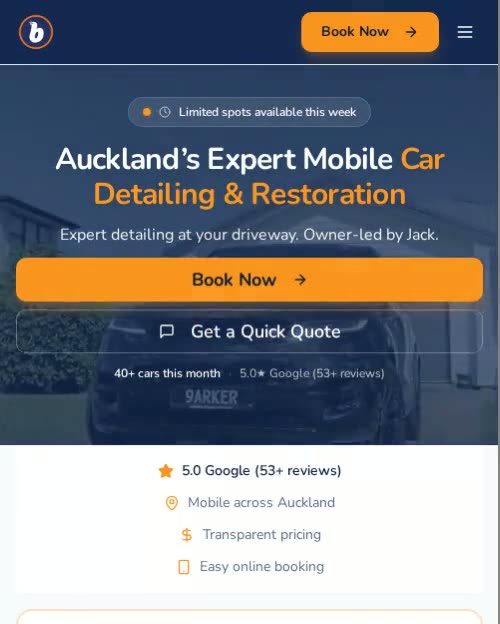 Bubbles Car Care website